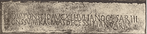 Inscripción romana en piedra con texto alusivo a Antonivs y César, procedente de la base de datos Epigraphik-Datenbank Clauss / Slaby (EDCS).